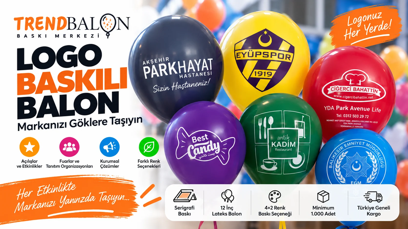 Trend Balon logo baskılı balon ve logolu balon örnekleri