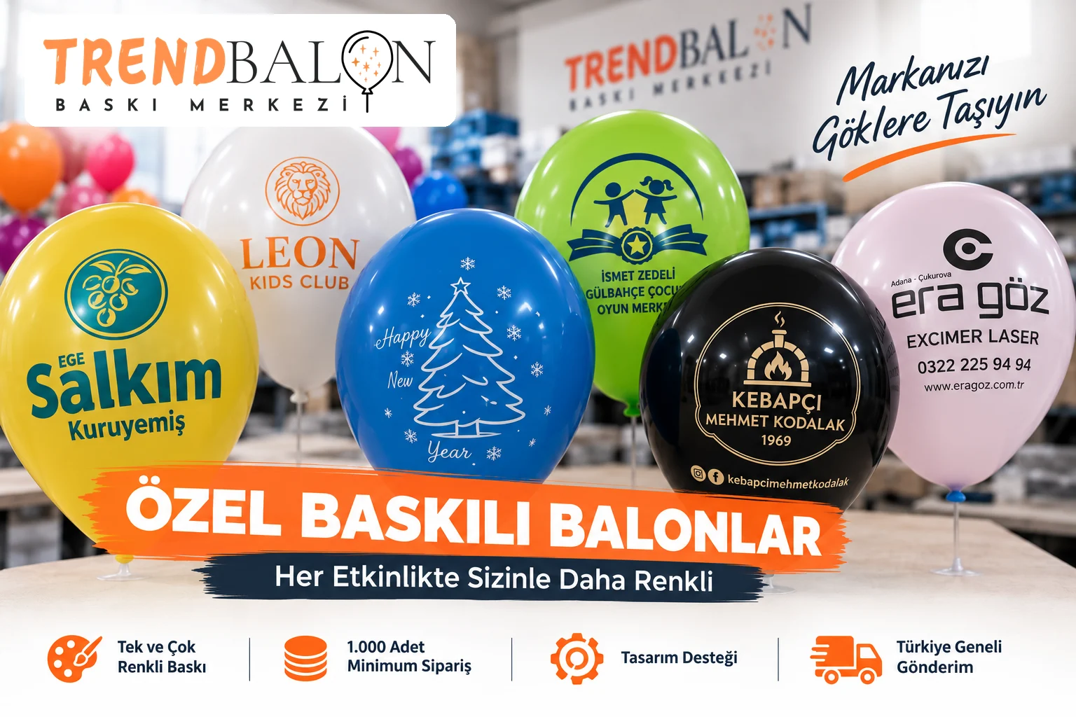 Özel baskılı balon ve kişiye özel balon uygulama örnekleri