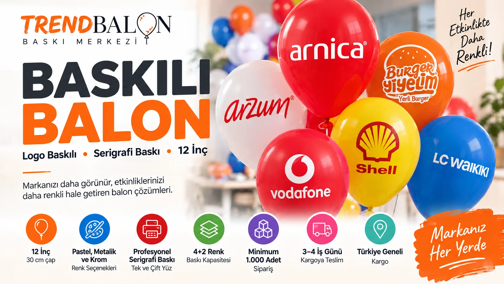 Logo baskılı balon ve serigrafi baskı - Trend Balon